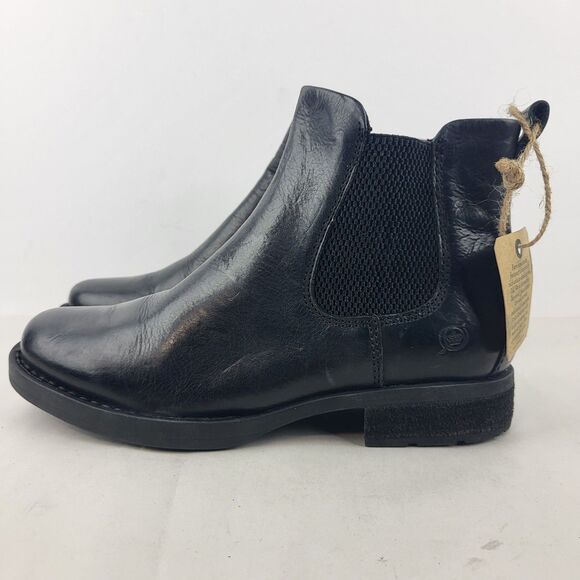 Born Brenta II Boot Black Leather Pull On Chelsea Comfort Boots - Picture 3 of 15